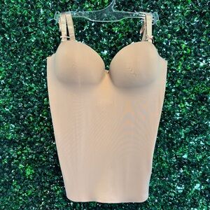 NEW Affinitas Intimates Longline Strapless Underwire Bustier Bra 247 Nude Beige